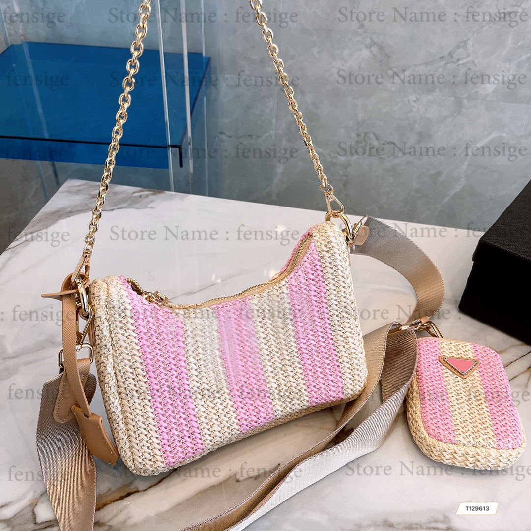 Re-edition 2005 Beige Raffia Chain Stripe Shoulder Bag Designer 2022 nylon mini hobo in Straw 2pcs CrossBody With Coin Purse
Re-edition 2005 Beige Raffia Chain Stripe Shoulder Bag Designer 2022 nylon mini hobo in Straw 2pcs CrossBody With Coin Purse