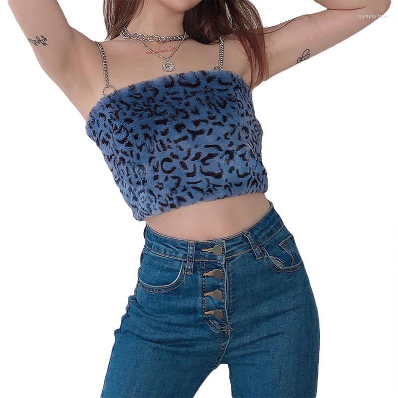 Women' T-Shirt Sexy Crop Cami Top Trendy Chain Strap Sleeveless Backless Leopard Print Fuzzy Camisole, Blue
Women' T-Shirt Sexy Crop Cami Top Trendy Chain Strap Sleeveless Backless Leopard Print Fuzzy Camisole, Blue
