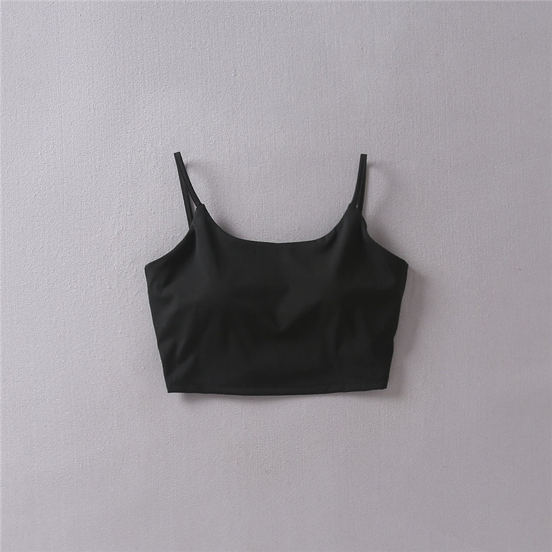 Summer style street back cross solid color short paragraph sling female wild was thin belt chest pad fitness 220325