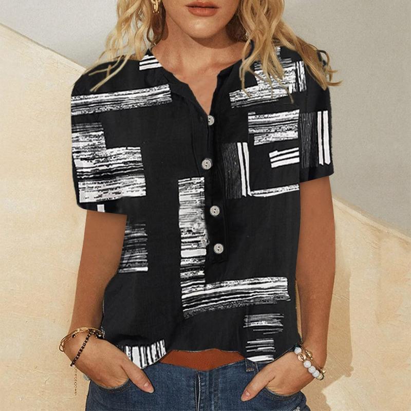 Women' Blouses & Shirts Tops For Women 2022 Short Sleeve Summer Fashion Casual Trendy Printed Tee Shirt Button V Neck Pullover Ladies Blous, Black
Women' Blouses & Shirts Tops For Women 2022 Short Sleeve Summer Fashion Casual Trendy Printed Tee Shirt Button V Neck Pullover Ladies Blous, Black