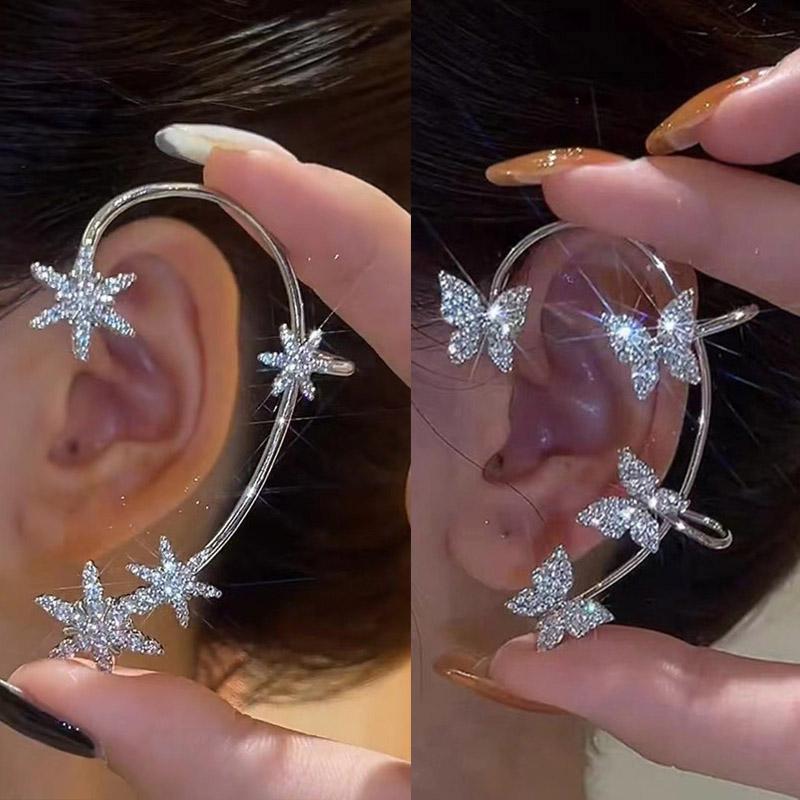Clip-on & Screw Back Silver Plated Fairy Butterfly Ear Clips Without Piercing For Women Sparkling Zircon Cuff Clip Earrings Wedding JewelryC
Clip-on & Screw Back Silver Plated Fairy Butterfly Ear Clips Without Piercing For Women Sparkling Zircon Cuff Clip Earrings Wedding JewelryC