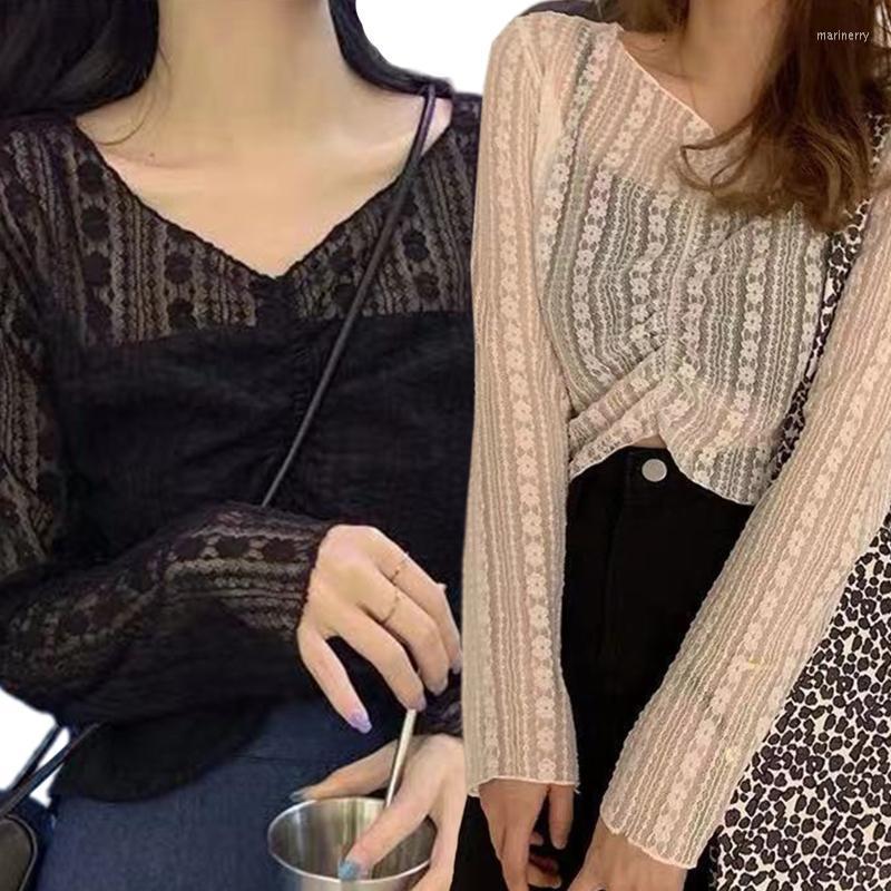 Women's Knits & Tees Elegant Lace Sheer Shirt Women Summer Sun-proof Tops Long-sleeve Female Slim Fit Casual Trendy Basic Korean Blouse Soli, Black
Women's Knits & Tees Elegant Lace Sheer Shirt Women Summer Sun-proof Tops Long-sleeve Female Slim Fit Casual Trendy Basic Korean Blouse Soli, Black