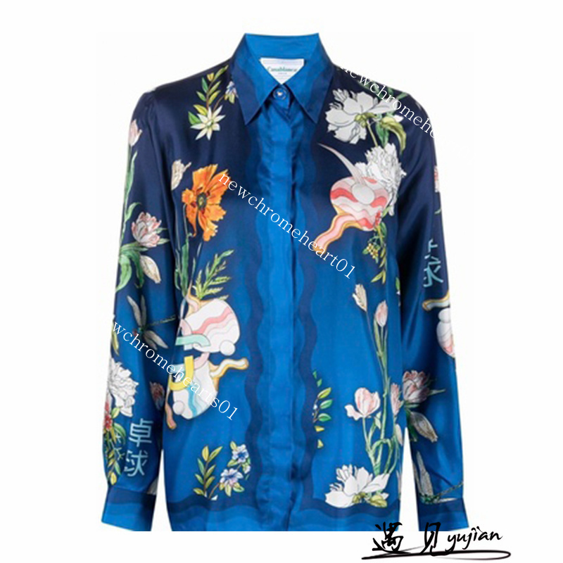 Casablanca Designer Silk Shirts Plant Flower Table Tennis Racket Flower Pattern Printing Casual Loose Men' and Women' Long Sleeve Shirt Casablanc, White
Casablanca Designer Silk Shirts Plant Flower Table Tennis Racket Flower Pattern Printing Casual Loose Men' and Women' Long Sleeve Shirt Casablanc, White