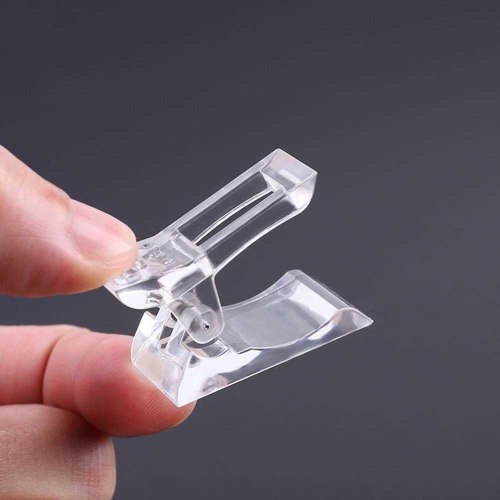 Plastic Reusable Fixing Clamp UV Glue Salon Fixed Clip for Finger Extension Displacement Prevention Manicure Nail Beauty Tool