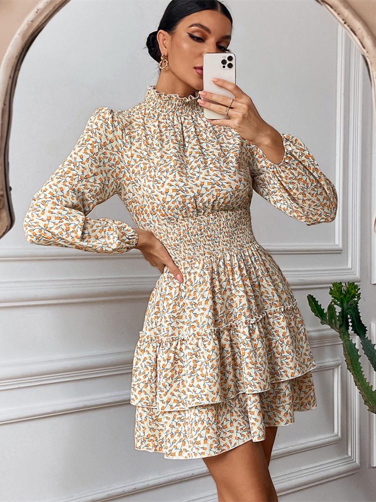 Casual Dresses Fall Lantern Sleeve Floral Print Cake Dress For Women Elegant A-line Elastic Waist Mini Female Long Party DressCasual, Black
Casual Dresses Fall Lantern Sleeve Floral Print Cake Dress For Women Elegant A-line Elastic Waist Mini Female Long Party DressCasual, Black