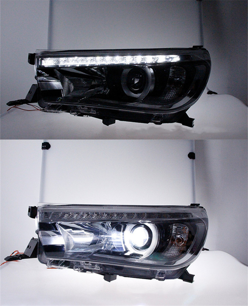 LED Headlight For Toyota Hilux Revo LED Headlights 15-19 Car Front Lamp Dynamic Turn Signal Daily Working Light