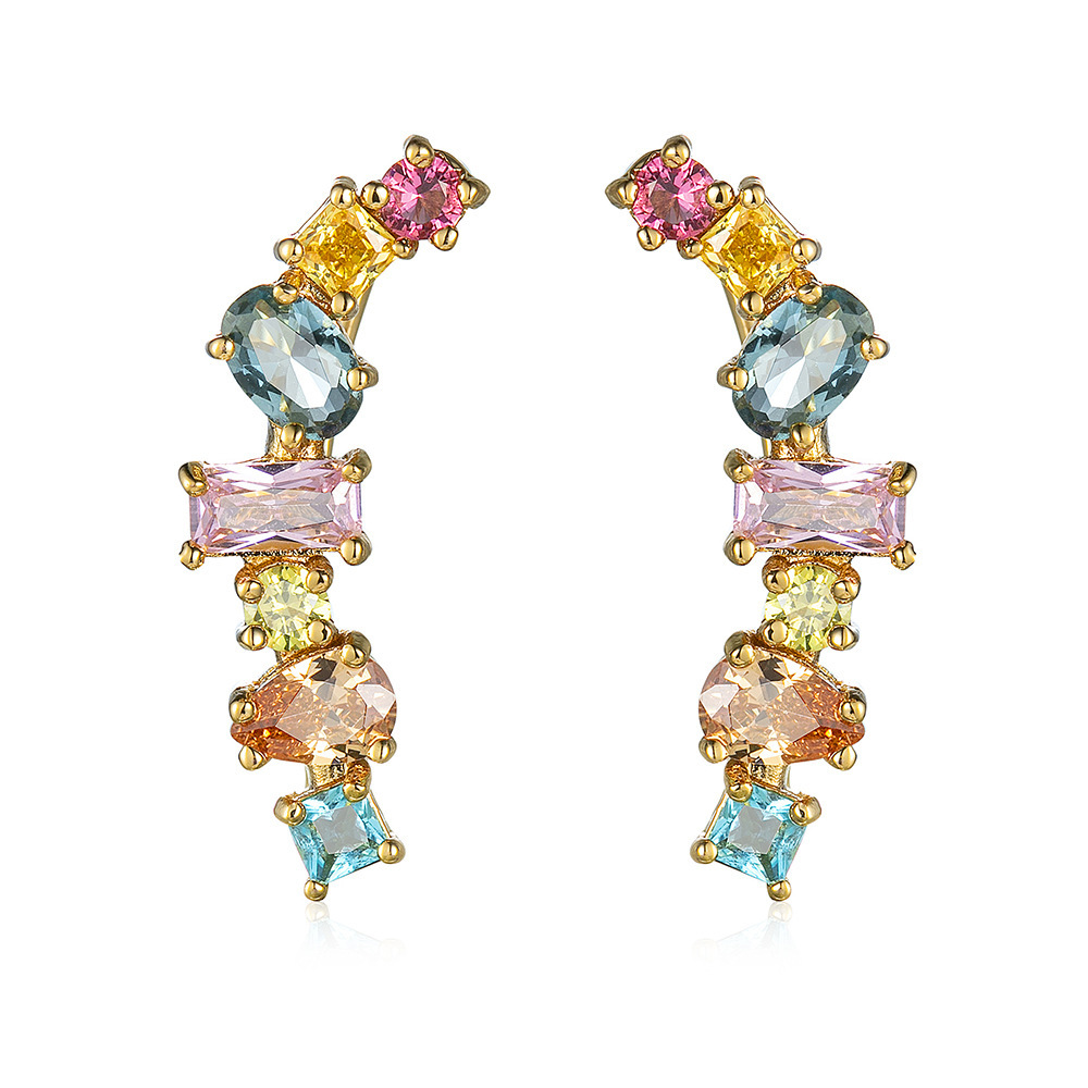 Earrings New Jewelry Inlaid with Color Zircon Geometric Pendant Earrings South Creative Fashion Exaggerated
Earrings New Jewelry Inlaid with Color Zircon Geometric Pendant Earrings South Creative Fashion Exaggerated