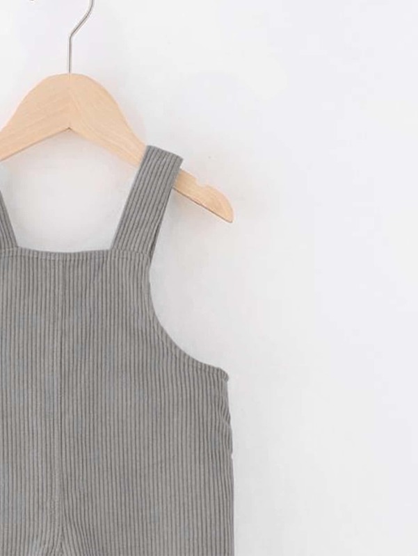 Baby boy corduroy Cartoon Bear strap Jumpsuit SHE