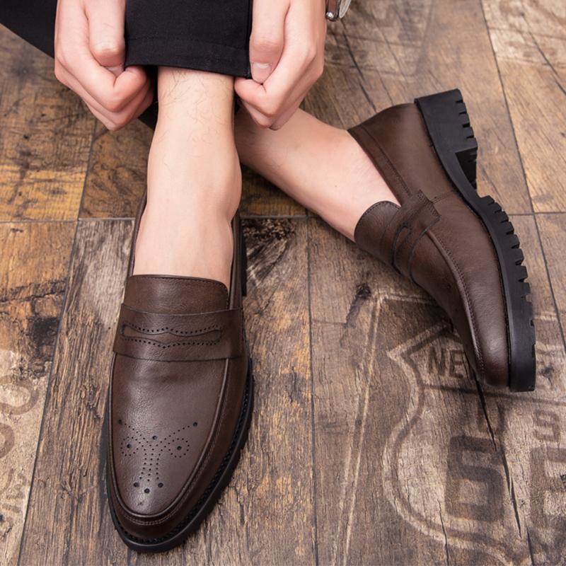 Dress Shoes Leather Men Thick Bottom Italian Style Male Pointed Top Brogue Carving Loafers Slip-onDressDress, Black
Dress Shoes Leather Men Thick Bottom Italian Style Male Pointed Top Brogue Carving Loafers Slip-onDressDress, Black