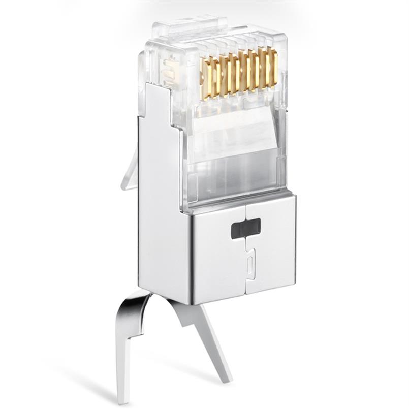 Epacket Cat6a Cat7 RJ45 Connector Crystal Plug Shielded FTP Modular Connectors Network Ethernet Cable2516