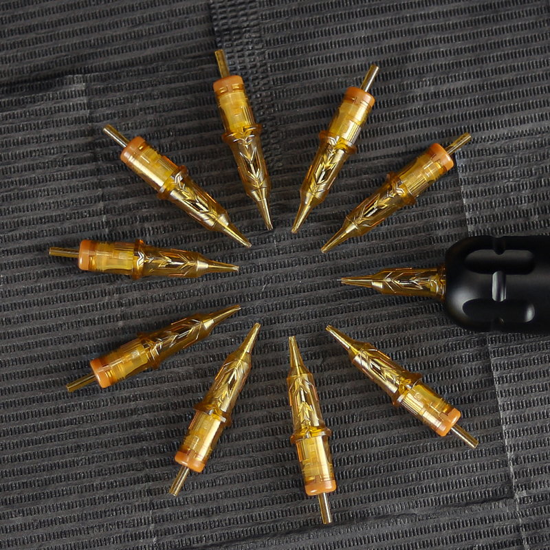 Ambition Golden Armor Tattoo Cartridge Needles RL Disposable Sterilized Safety Tattoo Needle for Cartridge Machines Grips 20pcs 220726