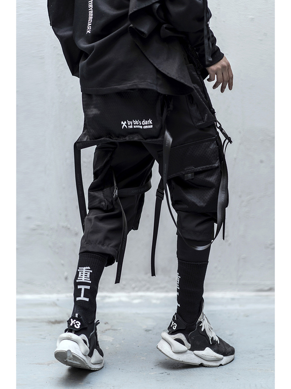Techwear Cargo Pants Men Black Japanese Streetwear Jogger 220330