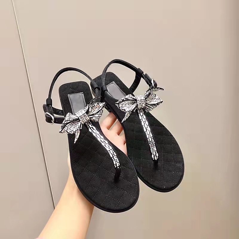 Fashion Women's Sandals Shinestone Bowtie Designer Flip Flops Fairy Wind Casual Summer Shoes, Black
Fashion Women's Sandals Shinestone Bowtie Designer Flip Flops Fairy Wind Casual Summer Shoes, Black