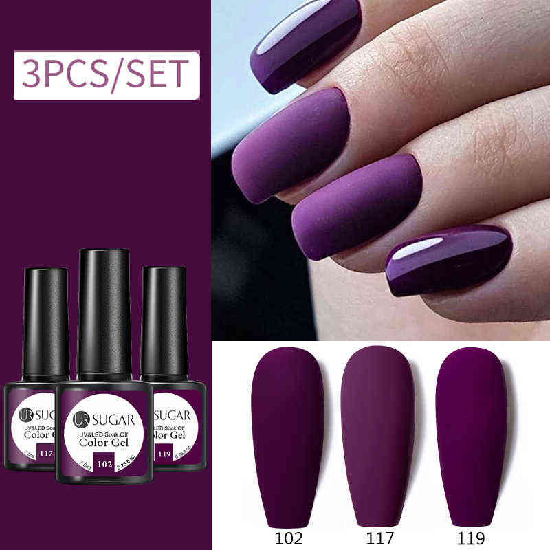 NXY Nail Gel 3pcs Winter Color Dark Blue Polish Set Glitter Sequins Matte Top Long Lasting Art Design Hybrid Varnishes 0328