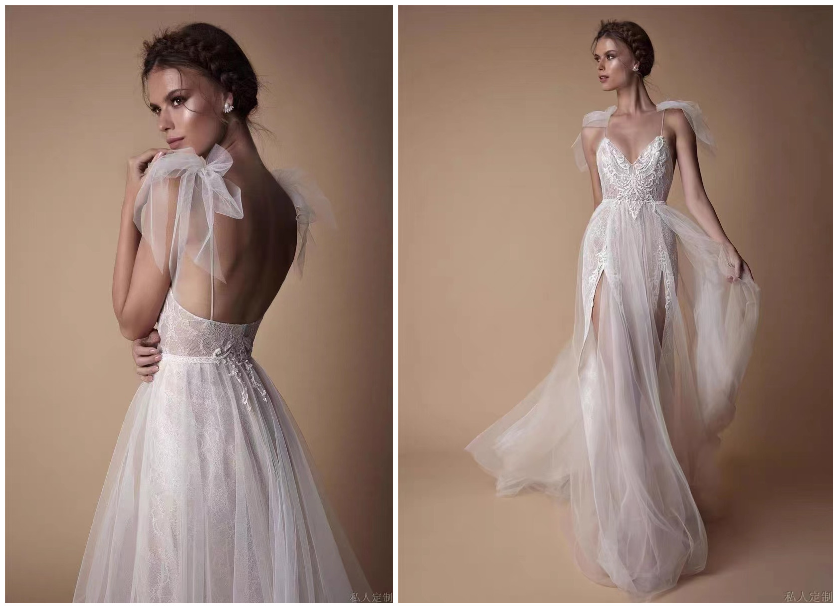 Saxy Prom Dress Party Dresses High Spit Floor LengthTulle Prom Dresses Formal Custom Made