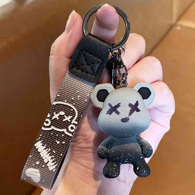 Image of Designer Sneaker Leather Silicone Keychains Chameleon Bear Creative Male Cartoon Bear Car Female Exquisite Bag Pendant Couple