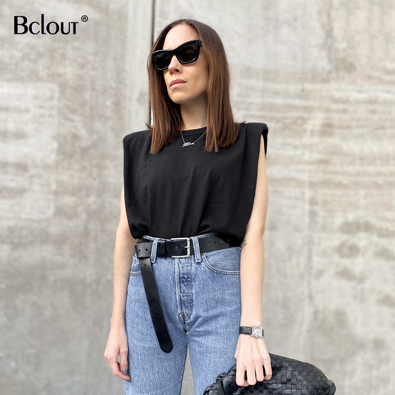 Bclout Spring Summer Sleeveless Loose Top Women Fashion O Neck Tank Sport Vest s Female Casual Basic Shirt Camis 220325