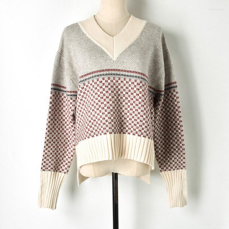 Women's Sweaters Runway V-neck Loose Sweater Women Pullover Back Crab Pattern Patchwork Long Sleeve Thick Warm Knit JumperWomen's, As picture
Women's Sweaters Runway V-neck Loose Sweater Women Pullover Back Crab Pattern Patchwork Long Sleeve Thick Warm Knit JumperWomen's, As picture