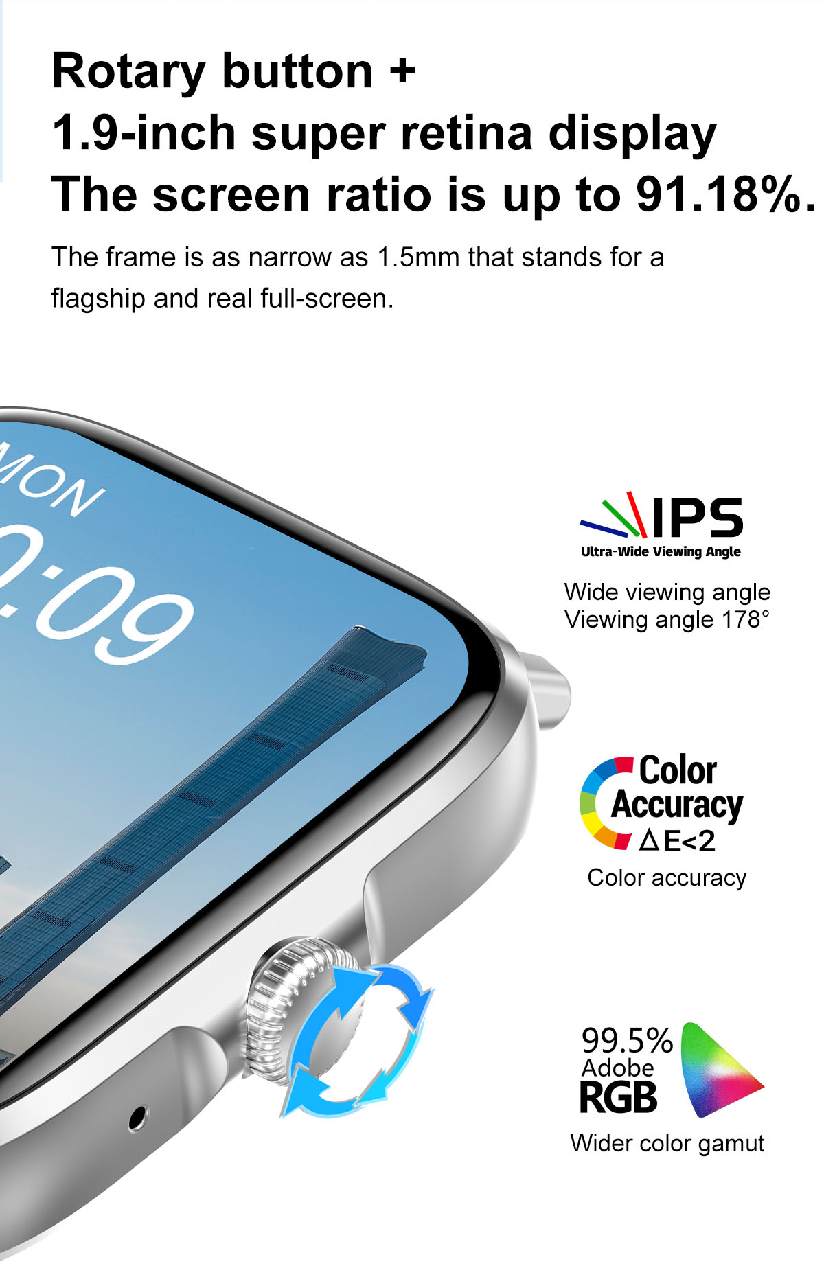 DT102 Smart Watch Full Touch Screen Fitness Tracker Heart Rate Monitor SpO2 IP68 Waterproof Pedometer for Men Women Compatible with iOS and Android