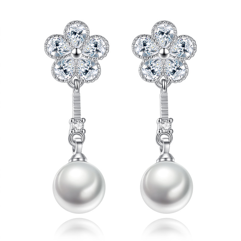 Free shipping S Sier Hoop Cross Designer Stud Earrings Retro Vintage Wave Twist Crystal Pearl Sweet Flower Earring Earings Ear Rings Party Jewelry