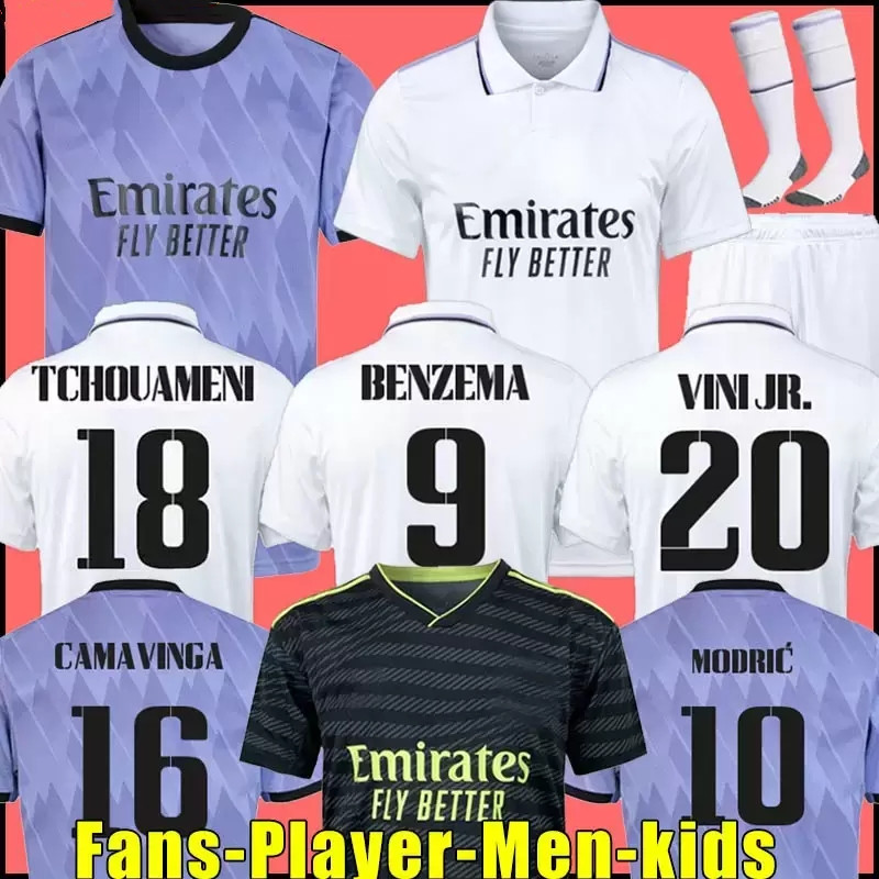 Quick Dry BENZEMA Finals soccer jersey football shirt VINI JR CAMAVINGA TCHOUAMENI REAL MADRIDS VALVERDE HAZARD ASENSIO MODRIC camiseta men kids kit 2023 uniforms, 22/23 kids home + socks
Quick Dry BENZEMA Finals soccer jersey football shirt VINI JR CAMAVINGA TCHOUAMENI REAL MADRIDS VALVERDE HAZARD ASENSIO MODRIC camiseta men kids kit 2023 uniforms, 22/23 kids home + socks