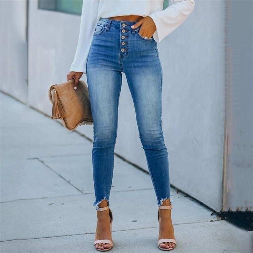 High Waist Denim Trousers Autumn Women's Jeans Stretchy Skinny Pants Causal Multi-button Design Pencil For Female 220402, Blue
High Waist Denim Trousers Autumn Women's Jeans Stretchy Skinny Pants Causal Multi-button Design Pencil For Female 220402, Blue