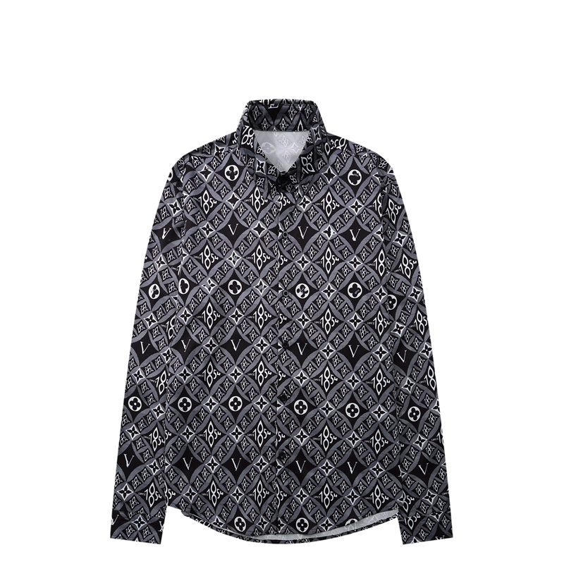 New Spring Autumn Long Sleeve DesignerS Bowling Shirts Men Fashion Floral Print Dress Shirt Man RegularFit Casual Shirt PLUS