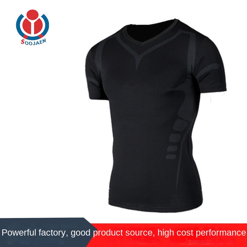 PRO Quick-drying Tights Men' Stretch Running Printed Short Sleeve Basketball Training Fitness Compression Gym Sport Tshirt, Black
PRO Quick-drying Tights Men' Stretch Running Printed Short Sleeve Basketball Training Fitness Compression Gym Sport Tshirt, Black