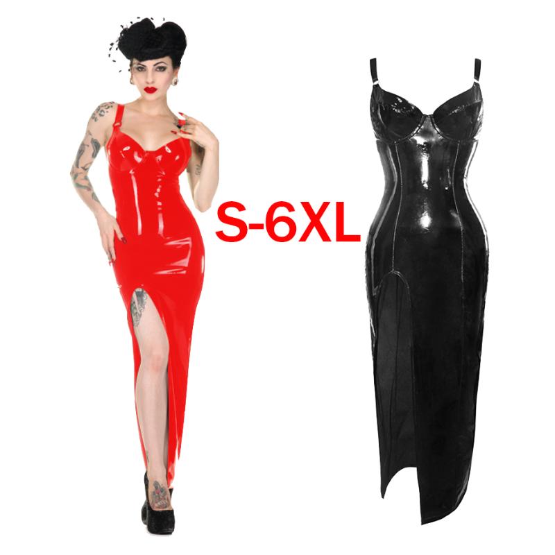 Casual Dresses Plus Size 4XL 5XL 6XL PVC Bondage Leather Sexy Straps High Split Sheath Long Maxi Dress Women Black Red Club Wear
Casual Dresses Plus Size 4XL 5XL 6XL PVC Bondage Leather Sexy Straps High Split Sheath Long Maxi Dress Women Black Red Club Wear