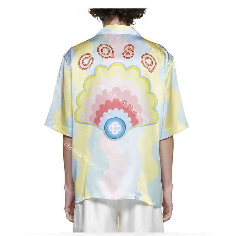 Casablanc mens casa silk shirt women designer short sleeves shirts, Casa shell wave
Casablanc mens casa silk shirt women designer short sleeves shirts, Casa shell wave