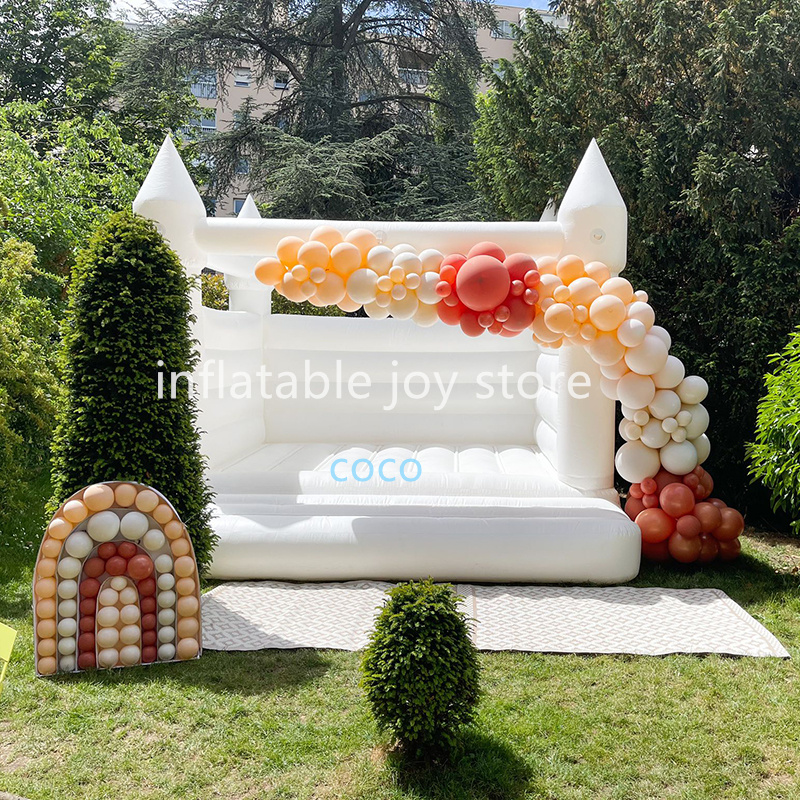 

outdoor activities 13x13ft 4x4m commercial Bouncer Inflatable Wedding Bouncy Castle White Jump House For birthday anniversary party