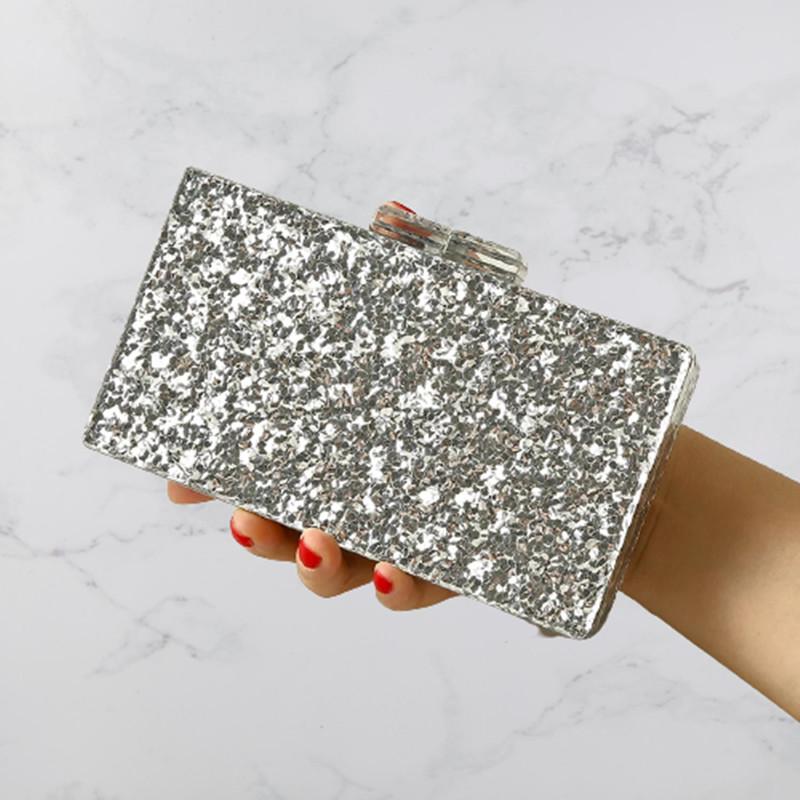 Evening Bags Silver Glitter Gold Acrylic Box Clutches Mirror Clasp Female Flap Day Party Beach Handbag ObagEvening, As picture
Evening Bags Silver Glitter Gold Acrylic Box Clutches Mirror Clasp Female Flap Day Party Beach Handbag ObagEvening, As picture