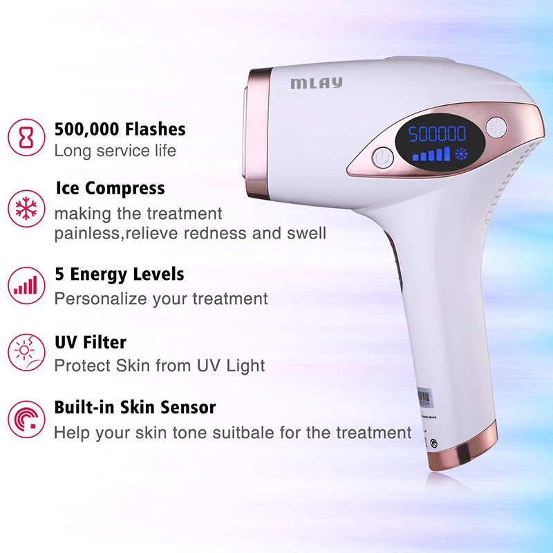 Mlay T4 Ice feeling Painless Laser Hair Removal Home Machine Lens Can Use Pubic Body Ipl Epilator Depilador for Man Woman 220323