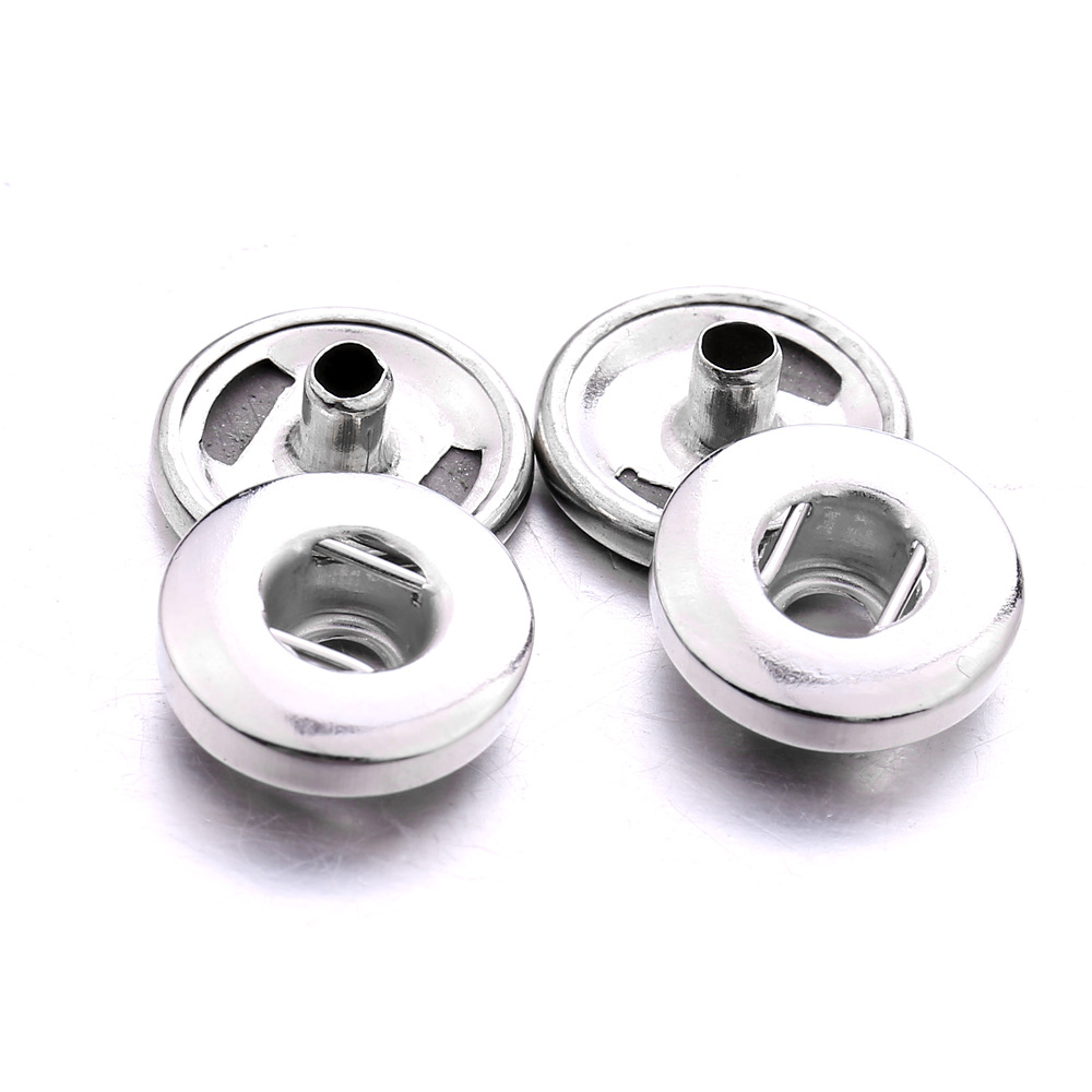 Metal 12mm 18mm Snap Button Clasps Base Buttons to Make DIY Snaps Bracelet Necklace Snap Jewelry