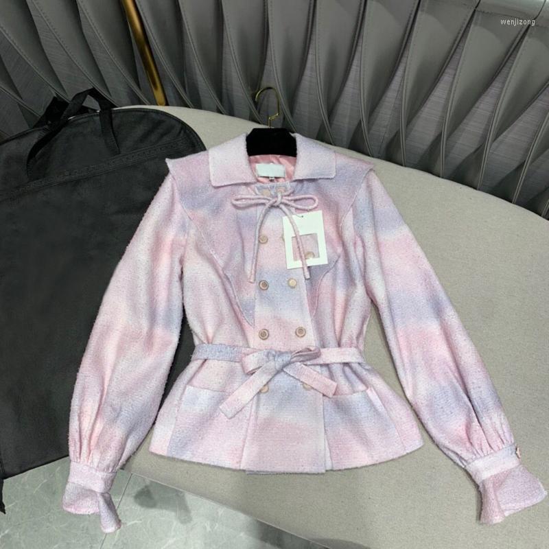 Women's Wool & Blends 2022 High-end Tweed Jacket Lapel Lace Up Petal Cuff Double Breasted Slim Belt Gradient Pink Sweet Girl Fashion Coat
Women's Wool & Blends 2022 High-end Tweed Jacket Lapel Lace Up Petal Cuff Double Breasted Slim Belt Gradient Pink Sweet Girl Fashion Coat