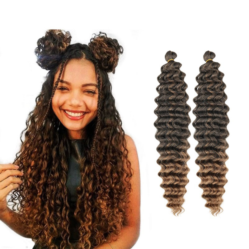 Synthetic Deep Wave Crochet Hair High Temperature Braids Extensions Natural Water Curly Braiding Hair Ombre 22 Inch 85g/Pcs Bulk, T1b/30
Synthetic Deep Wave Crochet Hair High Temperature Braids Extensions Natural Water Curly Braiding Hair Ombre 22 Inch 85g/Pcs Bulk, T1b/30