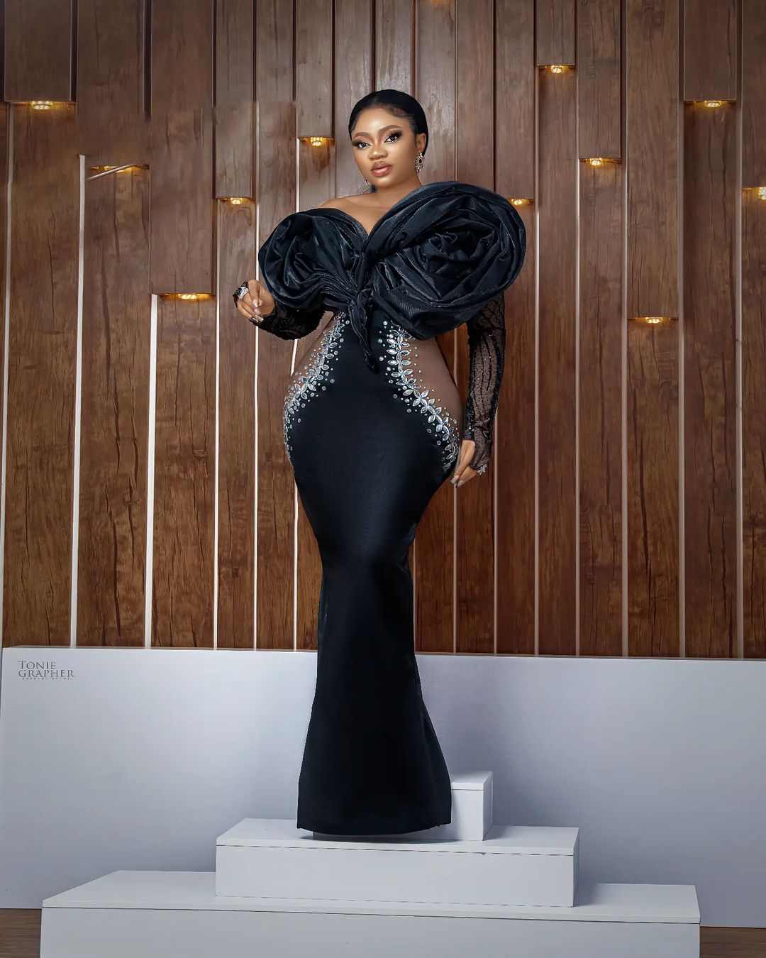 Plus Size Arabic Aso Ebi Black Mermaid Stylish Prom Dresses Beaded Crystals Evening Formal Party Second Reception Birthday Engagement Gowns Dress ZA55