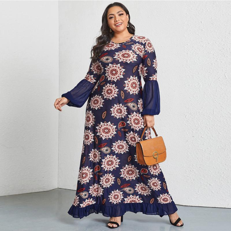 Plus Size Dresses 2022 Summer Long Sleeve Dress 4XL 5XL Women Lantern Geometric Print Retro Vintage Ruffles Maxi, Navy blue
Plus Size Dresses 2022 Summer Long Sleeve Dress 4XL 5XL Women Lantern Geometric Print Retro Vintage Ruffles Maxi, Navy blue