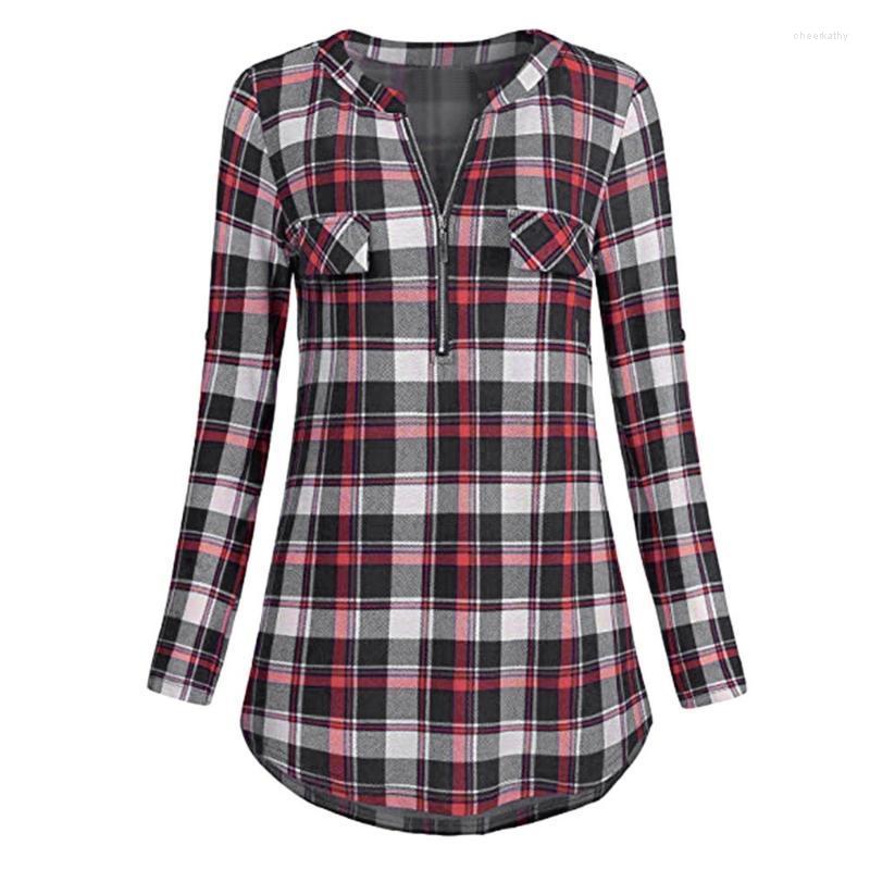 Women' Blouses & Shirts Women Casual Rolled Sleeve Zipped V-neck Plaid Printed Shirt Tunic Tops Blouse Print Button Feminina 2022 #sWomen, Red
Women' Blouses & Shirts Women Casual Rolled Sleeve Zipped V-neck Plaid Printed Shirt Tunic Tops Blouse Print Button Feminina 2022 #sWomen, Red