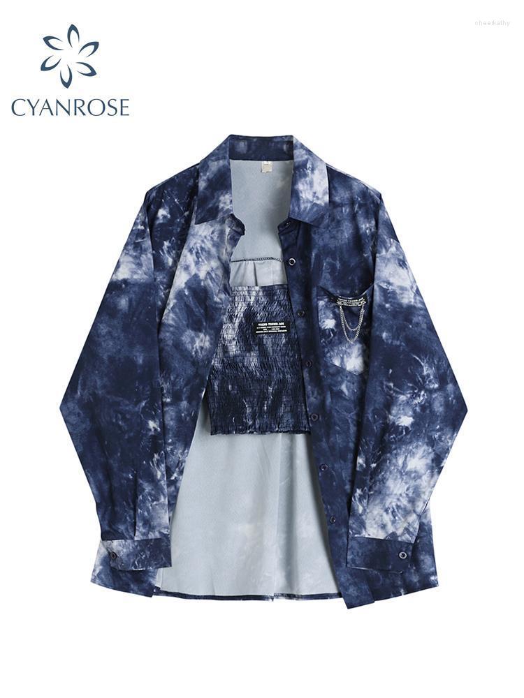 Women' Blouses & Shirts Women' Tie-Dyed Shirt Vintage Long Sleeve Single Breasted Oversized BF Streetwear Loose Y2K Hip Hop Female 202, Blue
Women' Blouses & Shirts Women' Tie-Dyed Shirt Vintage Long Sleeve Single Breasted Oversized BF Streetwear Loose Y2K Hip Hop Female 202, Blue