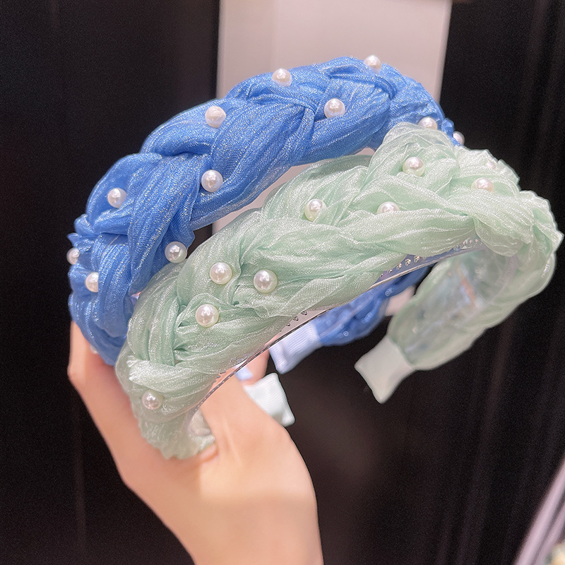 8 Colors Mesh Nail Pearl Headbands For Women Wide-brimmed Knotted Headband Twist Braid Hair Bands Jewelry Accessories
8 Colors Mesh Nail Pearl Headbands For Women Wide-brimmed Knotted Headband Twist Braid Hair Bands Jewelry Accessories
