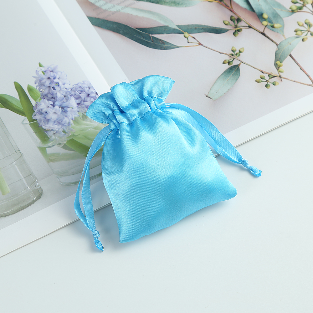 50pcs Pink Satin Drawstring Bag Small Jewelry Pouch Package Storage Wedding Party Gift Packing Pouches for Womens Baby Shower
