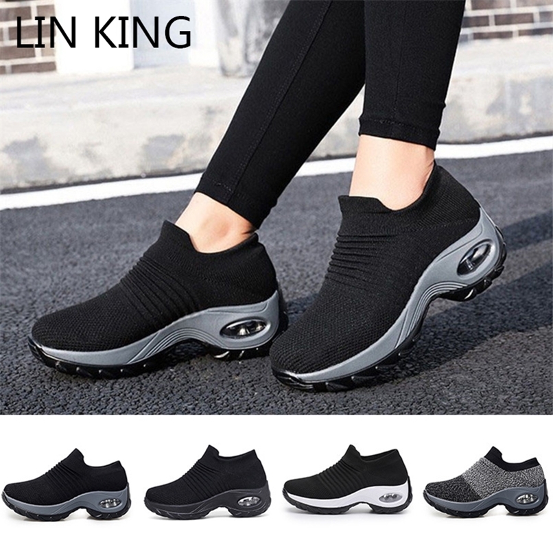 LIN KING Women Outdoor Casual Sport Shoes Big Size Non Slip Sneakers On Loafers Comfortable Height Increase Swing 220816, Black white
LIN KING Women Outdoor Casual Sport Shoes Big Size Non Slip Sneakers On Loafers Comfortable Height Increase Swing 220816, Black white