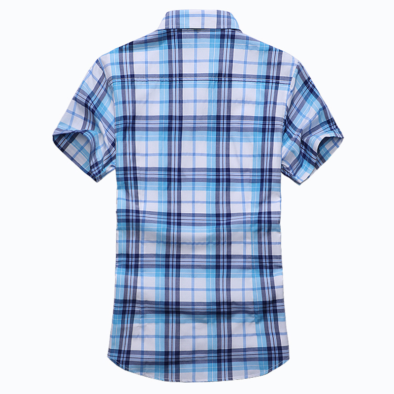 Plus Size M-7XL Summer Fashion Men's Shirt Slim Fit Men Short Sleeve Plaid s Mens Clothes Trend Casual Social 220322