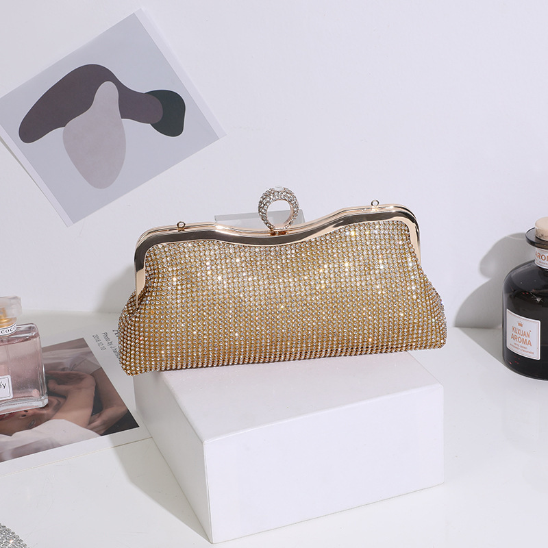 Diamonds Evening Bags Finger Ring Small Clutch Chain Shoulder Bag s Party Wedding handbags lady Evening Clutch Bags 220817