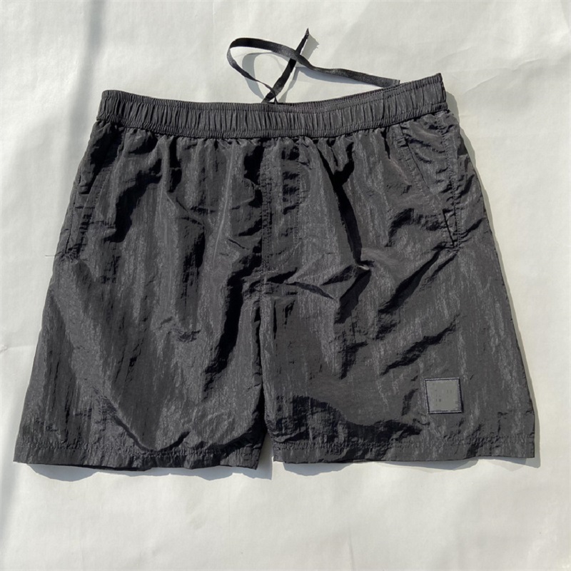 Metal Nylon Dyed Shorts Outdoor Jogging Tracksuit Casual Men Pants Beach Swim Shorts black GREY