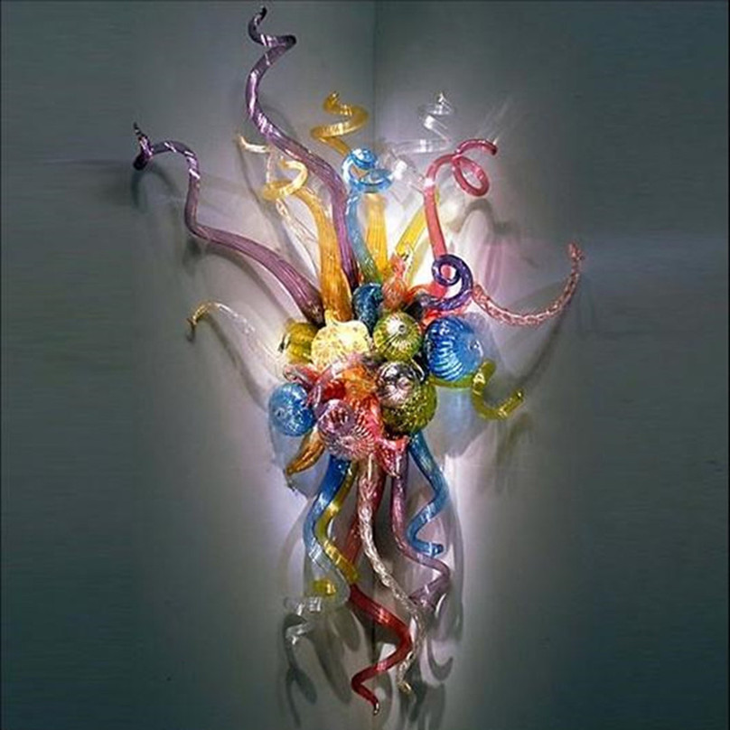 Chihuly Colored Glass Wall Lamps LED Bulbs Antique Hand Blown-Glass-Wall Sconce Lights 18 by 24 Inches Dining Living Room Mounted Light
Chihuly Colored Glass Wall Lamps LED Bulbs Antique Hand Blown-Glass-Wall Sconce Lights 18 by 24 Inches Dining Living Room Mounted Light