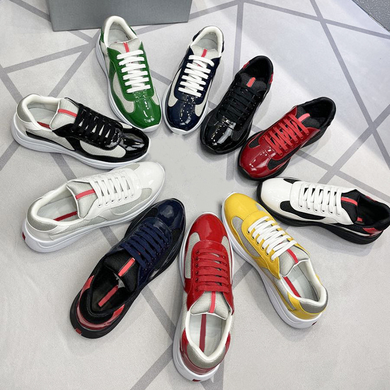 Men Fashion Cup Patent Leather Sneakers Casual Shoes Flat Trainers Black Blue Mesh Lace-up Nylon Outdoor Runner Trainer With Box NO53, Color 4
Men Fashion Cup Patent Leather Sneakers Casual Shoes Flat Trainers Black Blue Mesh Lace-up Nylon Outdoor Runner Trainer With Box NO53, Color 4
