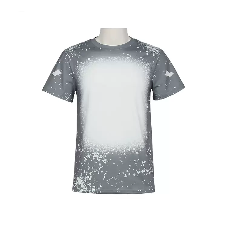 DHL Sublimation party Bleached Shirts Heat Transfer Blank Bleach Shirt Bleached Polyester T-Shirts US Men Women Supplies GJ0224