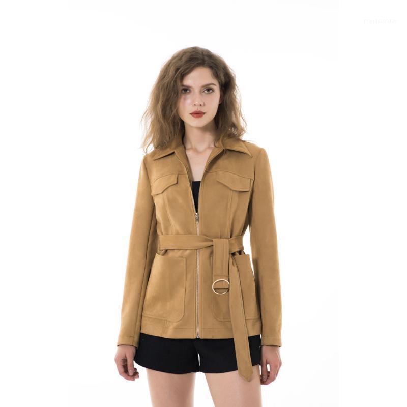 Women' Jackets Apperloth Khaki Office Lady Solid Suede Jacket Faux Leather Medium Long Autumn Workwear Casual Women Coat And Outerwear
Women' Jackets Apperloth Khaki Office Lady Solid Suede Jacket Faux Leather Medium Long Autumn Workwear Casual Women Coat And Outerwear